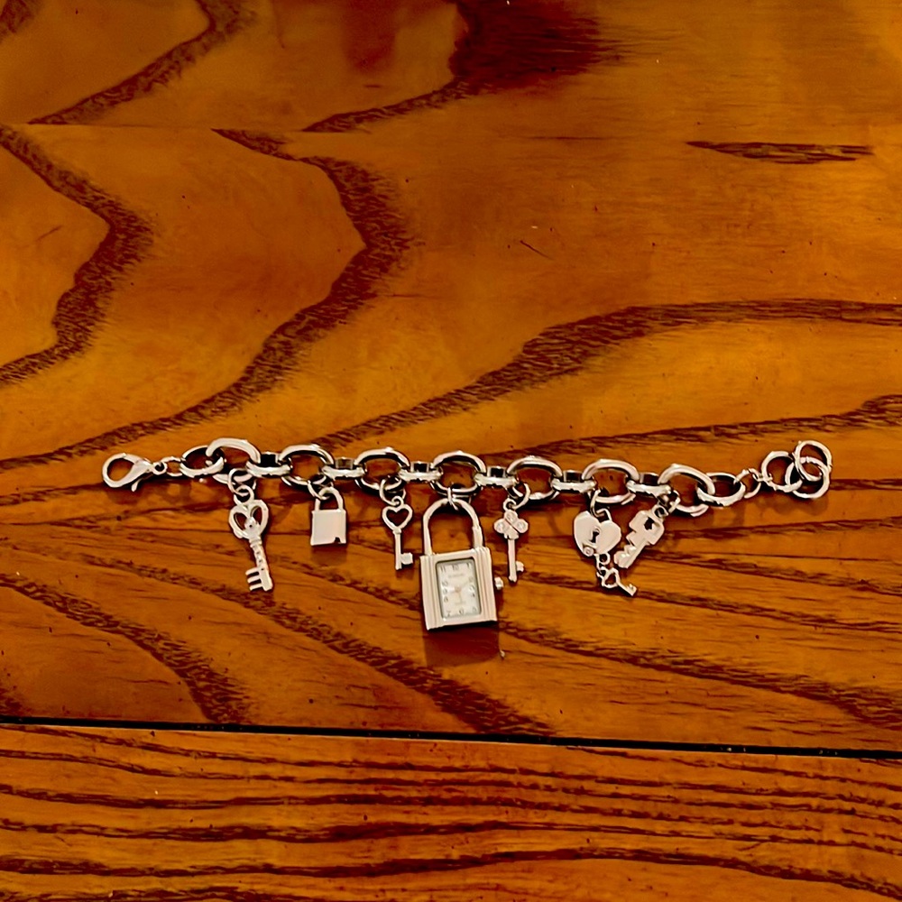 Lock and Key Watch and Charm Bracelet